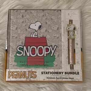 PEANUTS Snoopy Stationery Bundle: Notebook, Pen, Sticker Sheet
